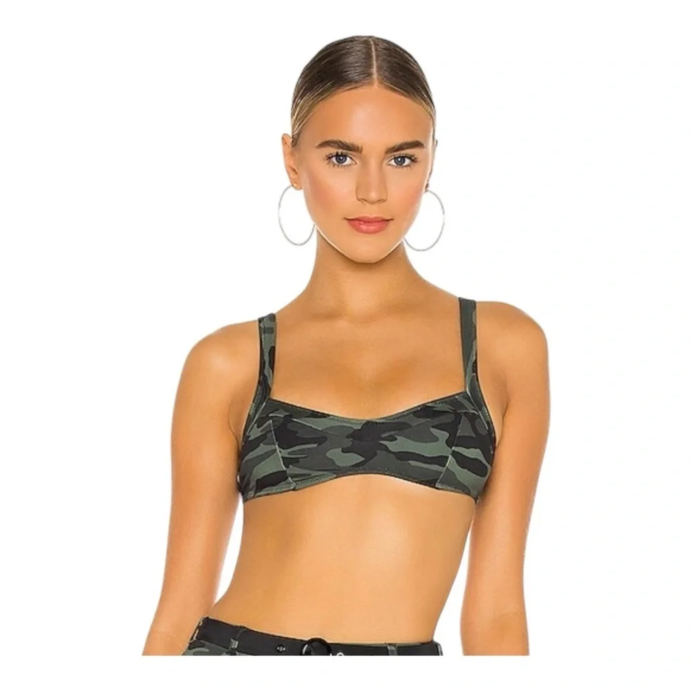 SOLID & STRIPED The Molly Camouflage-Print Bikini Top NWT - Picture 8 of 8